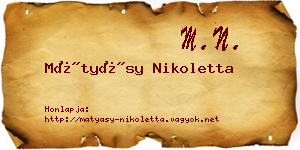 Mátyásy Nikoletta névjegykártya